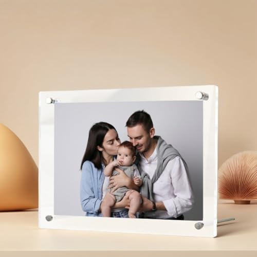 Daelesr Cornice Portafoto in Acrilico, 21x 30 cm, Cornici per Foto Formato A4, Cornice Trasparente Bifacciale, 3+3mm Spessore, Cornici Portafoto da Tavolo per Foto, Documenti, Certificati