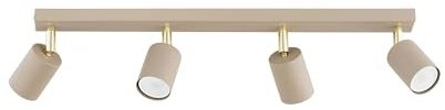 KAR LIGHTING Spotbalken 4-flammig Beige – schwenkbarer Deckenstrahler, Deckenlampe & LED Deckenleuchte aus Metall – GU10 Strahler für Küche, Wohnzimmer, Flur – modern & LED geeignet