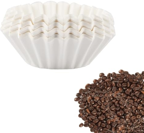100 stycken korgfilter kaffefilter papper, 80/200 mm kaffefilterpapper korgfilterpåsar pappersfilterkorg filter för Beem Phillips Cuisinart Gastroback