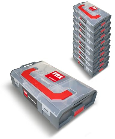 Coffret TOX L-BOXX Mini en lot, empilable et encliquetable avec le système L-BOXX, divisible en 6 compartiments, rangement clair pour chevilles et vis, lot de 3 pièces, 094909147