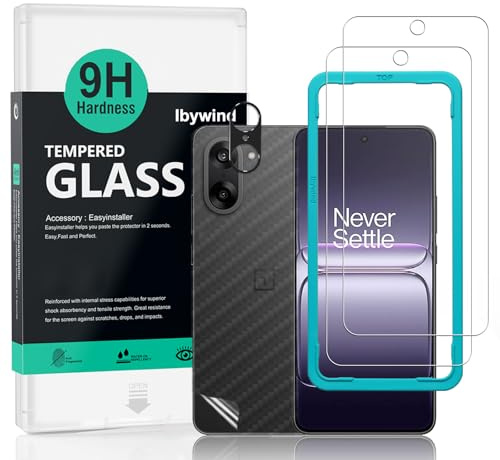 Ibywind Skärmskydd för OnePlus Nord CE5 5G,2-pack Härdat Glas med 9H Hårdhet och Kameralinsskydd,med Installationsram,Fingeravtrycksstöd,Inga bubblor,Reptålig och Krossäker
