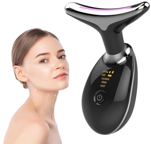 Nackenmassagegeräte Ultraschall-Gesichtsreinigungsgerät mit EMS-Mikrostrom – Porentiefe Reinigung, Hautlifting & Serum-Penetration – Für Zuhause & Reise – Für alle Hauttypen, Anti-Aging & Sensitive