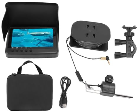 Cheotime Fish Finder, 5 -Zoll -Display 1500nit Unterwasserkamera, 220 ° Weitwinkelfischereikamera mit 82 Fuß Kabel für Eisfischerboot See