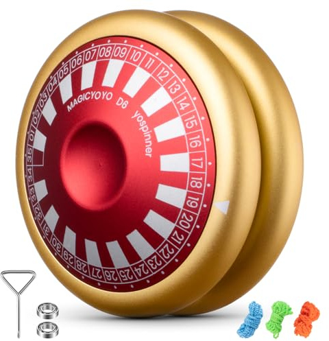 MAGICYOYO JoJo Kinder D6 YOSPINNER, 6-in-1 Metall JoJo mit Vielseitigen Spielmodi, 2A Trick Jo Jo für Finger Spin, Profi Jo-Jo mit Leerlauf, Magic Yoyo Spielzeug für Kinder und Erwachsene