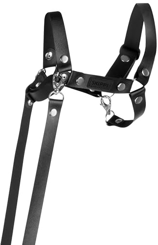 SKIPPI Cabestro para Hobby Horse - Negro, Cuero Ecológico, Riendas, Hobby Horse Accesorios, Talla única