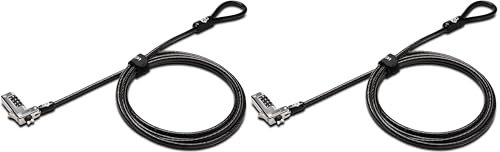 Kensington Laptop Schloss Slim-Kombinationsschloss für ultraflache Laptops & 2-in-1 Geräte mit Nano Sicherheits-Slots, Laptop-Diebstahlschutz mit 1,8 m schnittfestem Kabel, K60603WW (Packung mit 2)