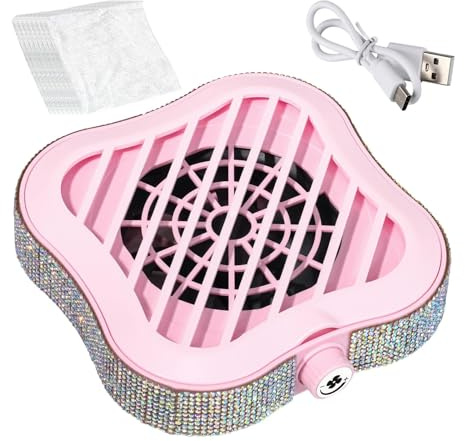 Nagelstaubsauger, ABS, 13,5 x 13,2 x 4,2 cm, leistungsstark und leise, mit 10 Filtern, verstellbare Saugleistung, Schreibtisch, Zuhause, Salon, professionelle Maniküre