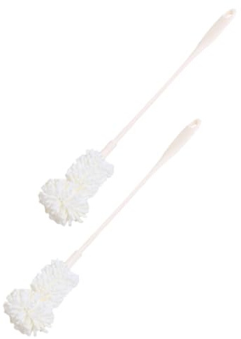 COOPHYA 2pcs Milk Bottle Brush with Long Handle and Soft Sponge Head for No Dead Angle Clean, Suitable for Insulation Pot and Teapot, Home Cleaning Tool with Pp and Eva Materials