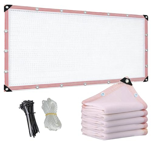 Blanc Filet D'Ombrage, Filet Protection Solaire 55% Anti-UV, Toile D'Ombrage Jardin Exterieur, Voiles D'Ombrage RéSistant avec Œillets, Bâche Dombrages pour Potager, Serre, Balcon,Terrasse(1x12m)