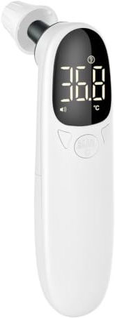 AOOSU Baby Thermometer, Digital Thermometer, Non Contact In Ear Type High-Precision Infrared Densor with Accurate Reading on LCD Screen, Suitable for Infants, Adults and Children