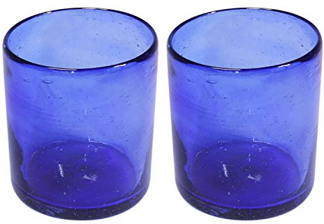Tumia LAC Handmade Tumbler Glass - Blue - 9cm - Set of 2