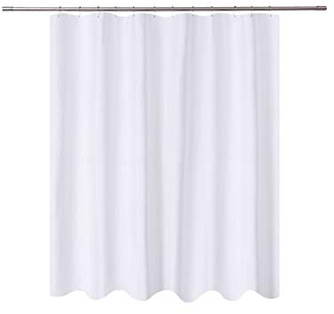 N&Y HOME Short Fabric Shower Curtain Liner 72 x 65 Shorter Length, Hotel Quality, Washable, Water Repellent, White Bathroom Curtains with Grommets, 72x65 | Hotel Quality, Bottom Magnets, Machine Washable, Water Repellent, 72x65 Cloth Shower Curtain with Grommets for Bathroom