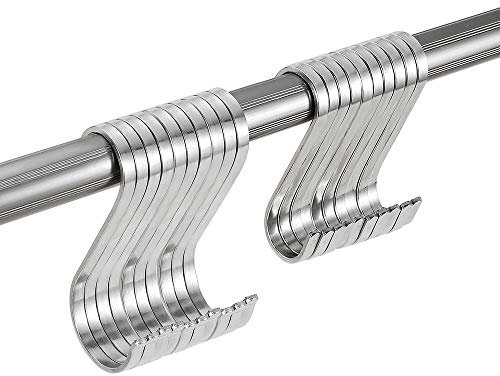 Monfish S Haken Edelstahl Hängehaken Küchenhaken 20er Pack Kleiderhaken S-Form für Küche Schrank Tür