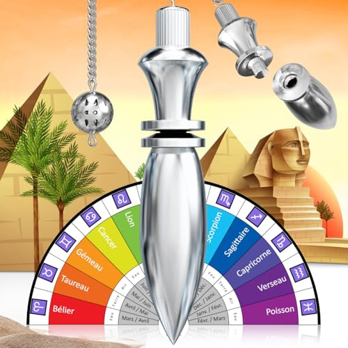 Majestic's Pendulo Adivinación Egipcio THOT de Radiestesia con Testigo y su Cadena (38 gr) – Magnetizador, Zahorí, Clarividencia, Esoterismo [Satisfacción o Reembolso DE por Vida]