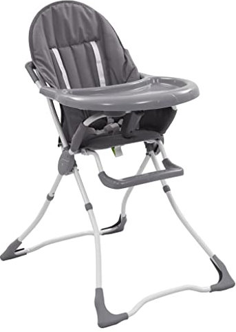 vidaXL Baby-Hochstuhl Grau und Weiß