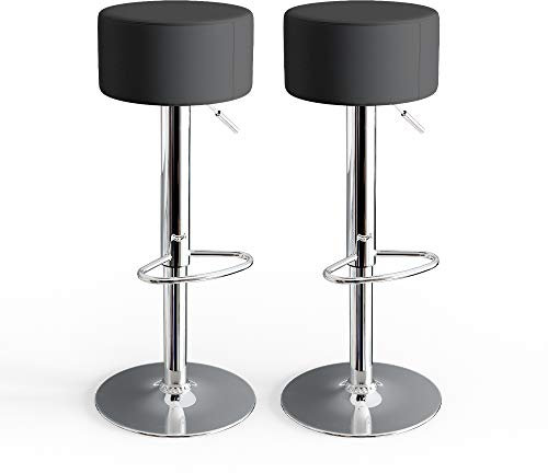 Vicco Barhocker 2er Set, Hocker für die Bar, Schwarz, 38.5 x 92 cm 2 Teilig