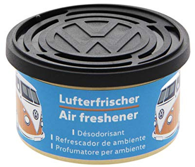 BRISA VW Collection - Volkswagen Luft-Erfrischer-Duft-Spender in der Dose mit T1 Bulli Bus Motiv (Classic Bus/Bubble Gum/Hellblau)