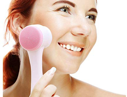 Spazzola Massaggio Viso Pulizia Manuale Esfoliante Detergente per Scrub Viso Skincare con Doppia Testina Massaggiatore per Detersione Punti Neri
