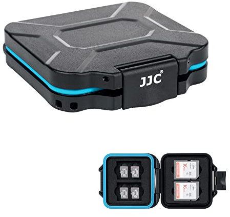 JJC 12 Slot Custodia per Schede di Memoria Slim Box per 4 SD SDXC SDHC e 8 Micro SD Micro SDXC Micro SDHC TF Card, Resistente all'Acqua Anti-Shock Portatile SD Card Storage Organizzatore del Supporto