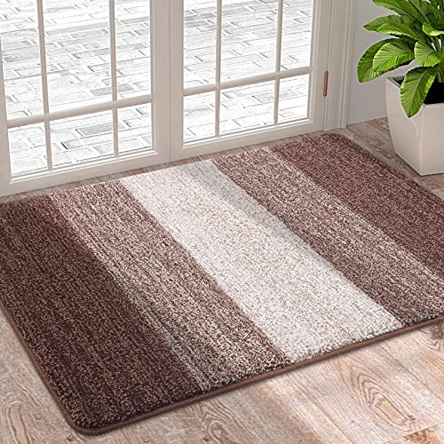 Homaxy Schmutzfangmatte Innen, rutschfeste Fußmatte, Maschinenwaschbare Robust Fussmatte Saugstarke Türmatte für Hund, Eingang, Haustür (50 x 80 cm, Braun)