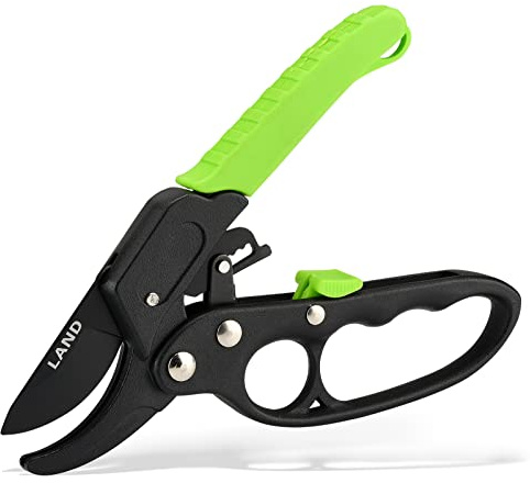 LAND Garden clippers 8 Professional Ratchet Anvil Pruning Shears, Ratcheting Mechanism, Anvil Groove, Garden Shears Clippers, Anvil Pruner, Hand Tools Scissors Loppers for trimming