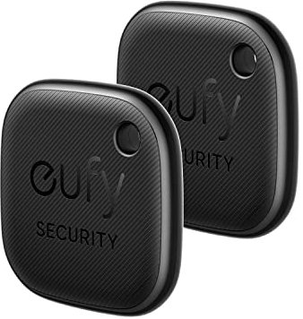 eufy Security SmartTrack Link (Schwarz, 2er-Pack) Schlüsselfinder, Kompatibel mit Apple Find My (iOS), Schlüsselfinder, Bluetooth-Tracker für Ohrhörer und Gepäck, Telefonfinder, wasserdicht.