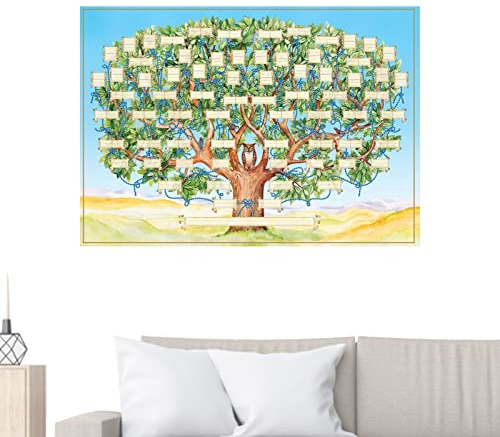 Anloximt Ahnentafel zum Ausfüllen in 6 Generationen Genealogie Poster Blank ausfüllbare Ahnentafel Großer Druck Stammbaum Bilderrahmen für Familiengeschichte Abstammung Reunions