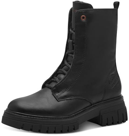s.Oliver Damen Winterstiefeletten zum Schnüren Gefüttert Vegan, Schwarz (Black), 38 EU