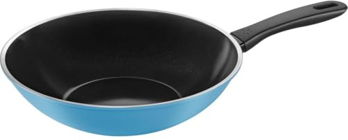 BALLARINI Caprera Wok, 28 cm, Aluminium, Induktionsgeeignet, Keramik-Antihaftbeschichtung, Made in Italy, Blau