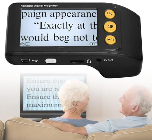 Lupen zum Lesen, tragbare Digitale Videolupe, 3,5-Zoll-HD-Bildschirm, elektronische Handlesehilfe, professionelle Bildverarbeitung, 2- bis 25-facher Zoom, für Sehbehinderte, Kinder