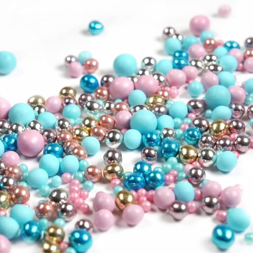 Streuselheld Schokomix Boy or Girl 80g Schokoladenstreusel Perlen | Blau Rosa Streusel-Mix als Topping für Baby-Shower-Torten, essbare Zuckerstreusel für Gender-Reveal-Partys