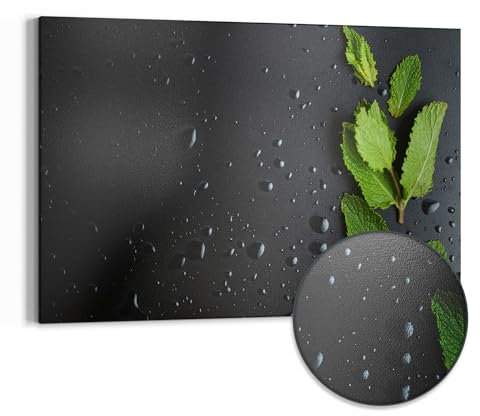 DEQORI Metall Magnettafel | 90x60 cm cm groß | Motiv Grüner Hauch | Whiteboard für alle Magnete | Magnetboard Wand-Tafel für Küche & Büro | Design Magnetwand Pinnwand magnetisch