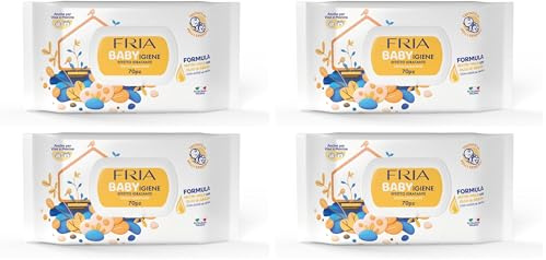 Fria Baby Igiene Salviette per Cambio Pannolino, con Olio di Argan e Nutrimilk ad Effetto Idratante sulla Pelle, Dermatologicamente Testate, Confezione da 280 Salviette