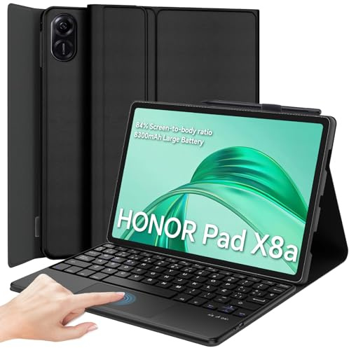 IVEOPPE Funda con Teclado Touchpad Bluetooth Inalámbrico para Pad X8a 11 Español Ñ - Negro