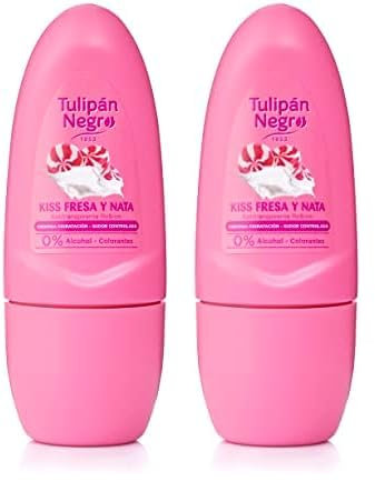 TULIPÁN NEGRO, ANTRITRANSPIRANTE ROLL ON FRESA Y NATA 50ML (Paquete de 2)