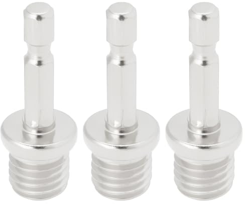 SG Store 3-Piece Hex Drill Adapter M14 Adapter 1/4 Inch Hex for Drill, Cordless Screwdriver, Drill Chuck Support Plate, Splitting Tools, Electric Screwdriver, 45.5 x 16.9 mm