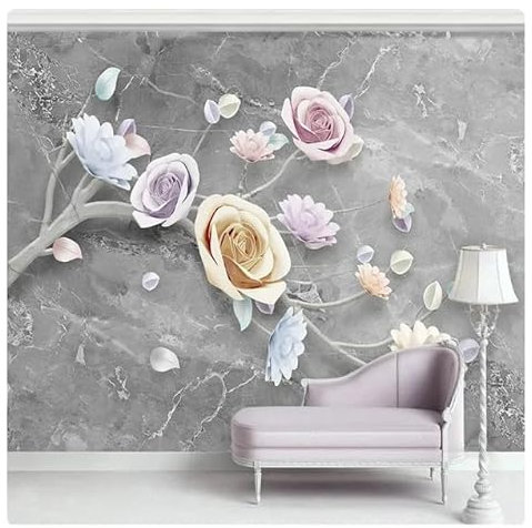 vsdhlsidgl Benutzerdefinierte Wandbilder Wandtuch 3D Rosa Blume Foto Tapeten Studie Restaurant TV Hintergrund Dekor Wand Poster Fresko Papel De Parede*200 cm x 140 cm (78,7 x 55,1 Zoll)