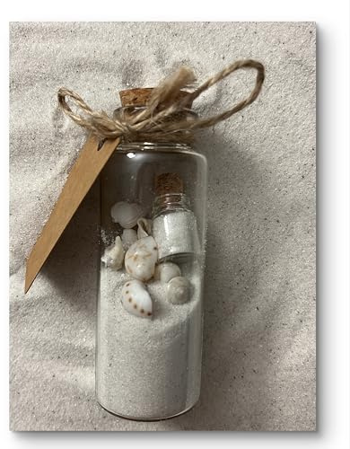 Sea Souvenirs Natural Sand from Florida Islands, Perfect for Beach Ornament Decor, Weddings, and DIY Crafts - Florida Beach Sand with Shells in Bottle – Coastal-Themed Gift, Home Interior Decor
