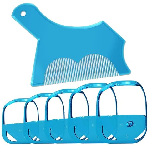 5 Stück Bartschablone, Bartformer | Leichtes, Wiederverwendbares Bartformer-Werkzeug | Bart-Schablone Bartformen Für Kinnbart Koteletten Hals, Bartkamm Styling Tool Bartpflege