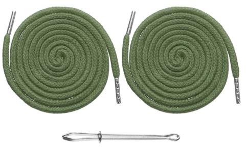 QUARKZMAN 2Stk Kordelzüge 130cm Ersatz-Kordelzug mit Einfädler Grün | Kapuzenband Nähwerkzeug für Hoodie Sweatpants Jacken Hosen Hüte Mäntel Taschen