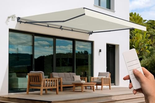 Cazeboo FAZZIO 5x3m Beige motoriserad semikassettmarkis