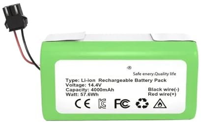 WVGFAUXA Batería De Iones De Litio De 14,4 V Y 2600 MAh, Compatible con Conga 990 Y 1090, Tesvor X500, Ecovacs Deebot N79, N79S Y DN622, Eufy RoboVac 11 Y 11S, RoboVac 30, Etc.(4000mAh X1 PCS)