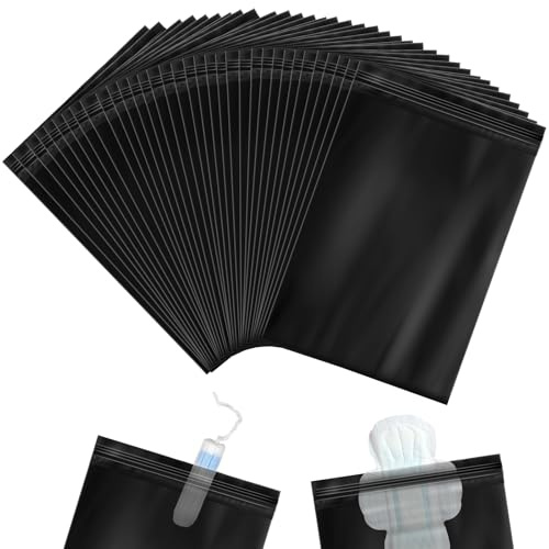 Dunzoom 300 Pcs Sanitary Napkin Disposal Bags Women Tampon Plastic Bags 4 x 6 Black Period Pad Bag Odor-Proof Feminine Hygiene Bag for Tampons and Pads Women Privacy Handling