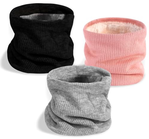 prota Unisex Loop Schal Damen Herren, 3 Stück Winter Halsschlauch Herren Ski, Halswärmer Halstuch Schal Winddichte Kreisschlaufenschals Fleece Loop Thermal Fleece Winter Schlauchschal Damen