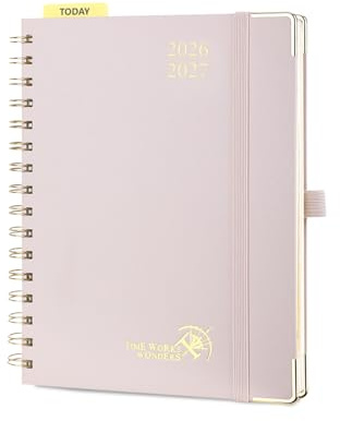 POPRUN Kalender 2026 2027 Spiralbuch mit Hardcover ca.A5(21 x 15,5cm)