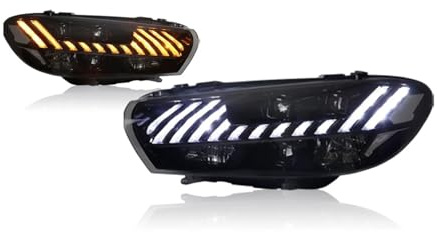 IEJPEQWW Luces de coche Compatible con faros delanteros VW Scirocco 2009-2017, proyector, lámpara de cabeza, luz de circulación diurna, accesorios for automóviles