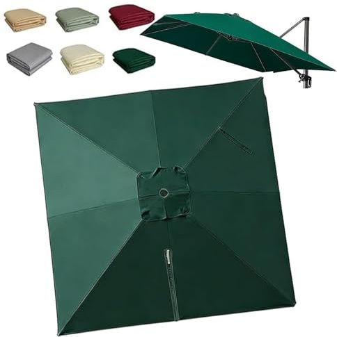 OPOLDBDMAC Cubierta De Repuesto para Sombrilla Cuadrada 300x300cm Toldo De Parasol Excentrico De Repuesto, Rectangular Tela Toldo Repuesto para Sombrilla De Jardín(Green,3x3m/10x10ft)