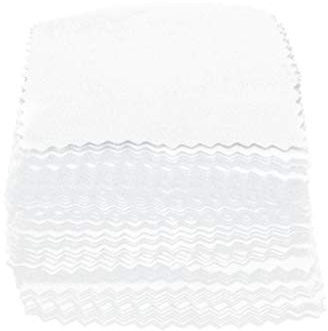 50pcs Jewelry Cleaning Cloths White Polishing Cloth Polishing Cleaning Cloth for Silver and Platinum Jewelry, Watch, Glasses(White)