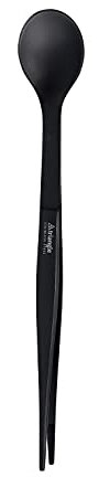 triangle 50 493 17 01_B Probierlöffel FinalTouch mit Pinzette schwarz professionelle Qualität 2-in1 Löffel und Küchenpinzette