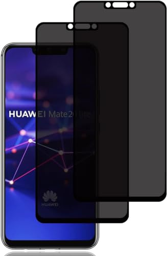 Hkess 2 Pièces Verre Trempé Anti Espion avec Huawei Mate 20 Lite - Anti Spy Film de Protection Dureté 9H, Privacy Film Protection Écran, 3D Vitre Protecteur Filtre Confidentialité